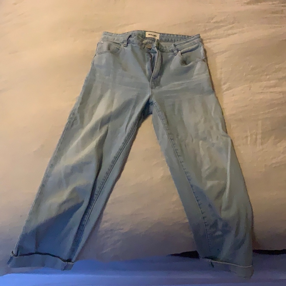 Light wash rollas jeans